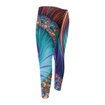Abstract Fractal Print Men's Compression Pants