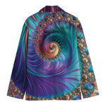 Abstract Fractal Print Men's Cotton Blazer