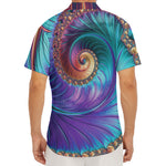 Abstract Fractal Print Men's Deep V-Neck Shirt
