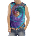 Abstract Fractal Print Men's Fitness Tank Top