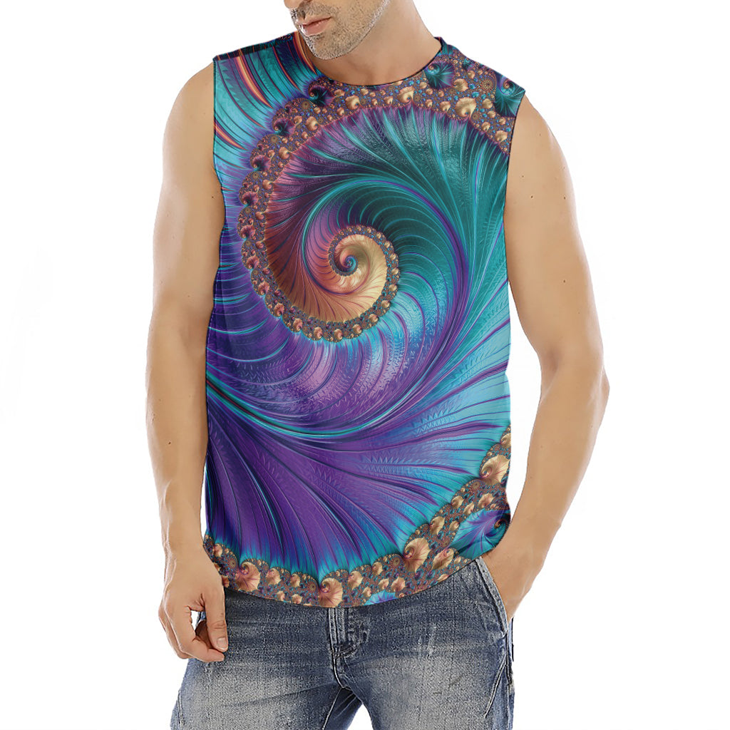 Abstract Fractal Print Men's Fitness Tank Top