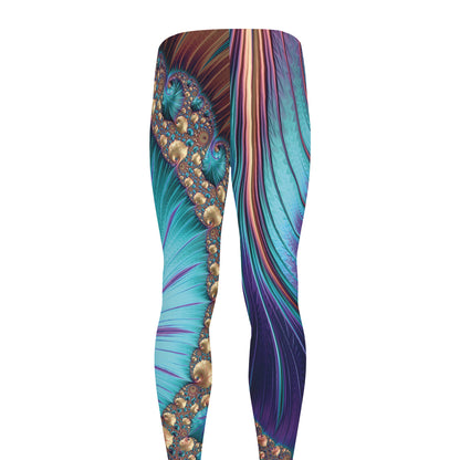 Abstract Fractal Print Men's leggings