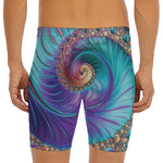 Abstract Fractal Print Men's Long Boxer Briefs