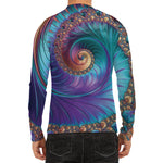 Abstract Fractal Print Men's Long Sleeve Rash Guard