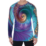 Abstract Fractal Print Men's Long Sleeve T-Shirt
