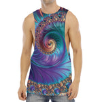 Abstract Fractal Print Men's Muscle Tank Top