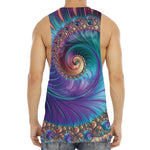 Abstract Fractal Print Men's Muscle Tank Top