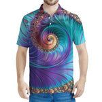 Abstract Fractal Print Men's Polo Shirt