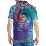 Abstract Fractal Print Men's Polo Shirt