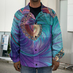 Abstract Fractal Print Men's Shirt Jacket