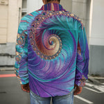 Abstract Fractal Print Men's Shirt Jacket