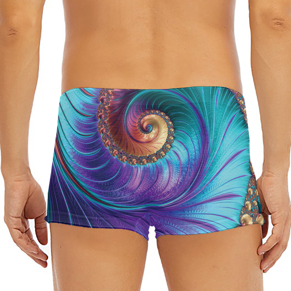 Abstract Fractal Print Men's Short Boxer Briefs