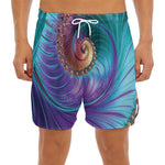 Abstract Fractal Print Men's Split Running Shorts