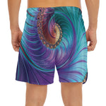 Abstract Fractal Print Men's Split Running Shorts