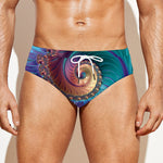 Abstract Fractal Print Men's Swim Briefs