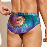 Abstract Fractal Print Men's Swim Briefs