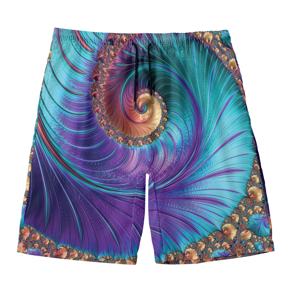 Abstract Fractal Print Men's Swim Trunks
