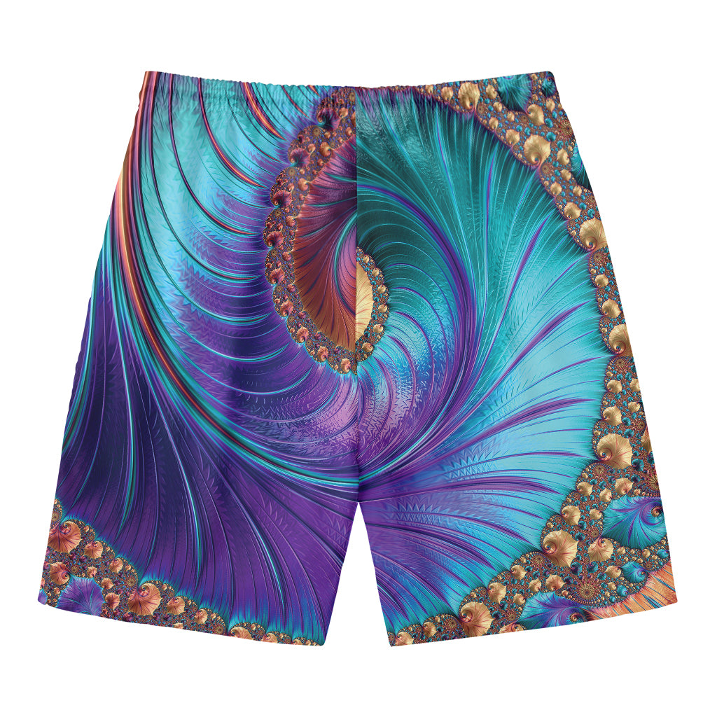 Abstract Fractal Print Men's Swim Trunks