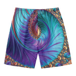 Abstract Fractal Print Men's Swim Trunks