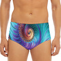 Abstract Fractal Print Men's Triangle Swim Briefs