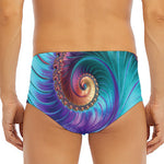 Abstract Fractal Print Men's Triangle Swim Briefs