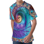 Abstract Fractal Print Men's Velvet T-Shirt