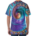 Abstract Fractal Print Men's Velvet T-Shirt