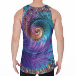 Abstract Fractal Print Men's Velvet Tank Top