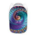 Abstract Fractal Print Mesh Laundry Hamper