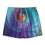 Abstract Fractal Print Mesh Shorts