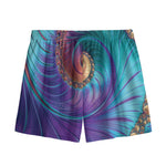 Abstract Fractal Print Mesh Shorts