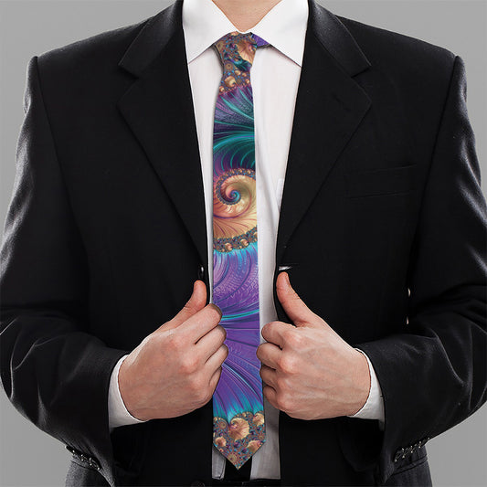 Abstract Fractal Print Necktie