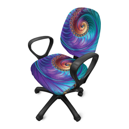 Abstract Fractal Print Office Chair Cover