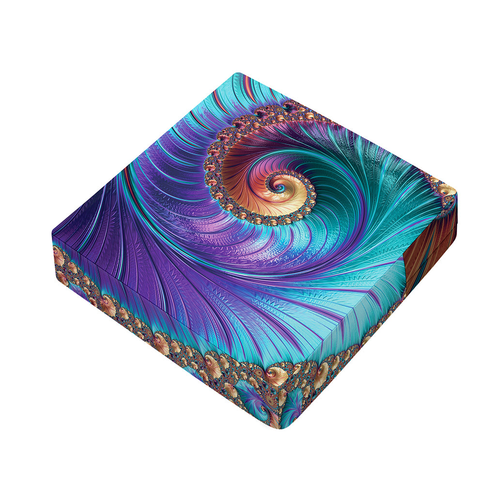 Abstract Fractal Print Outdoor Seat Cushion Cover