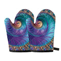 Abstract Fractal Print Oven Mitts