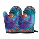 Abstract Fractal Print Oven Mitts