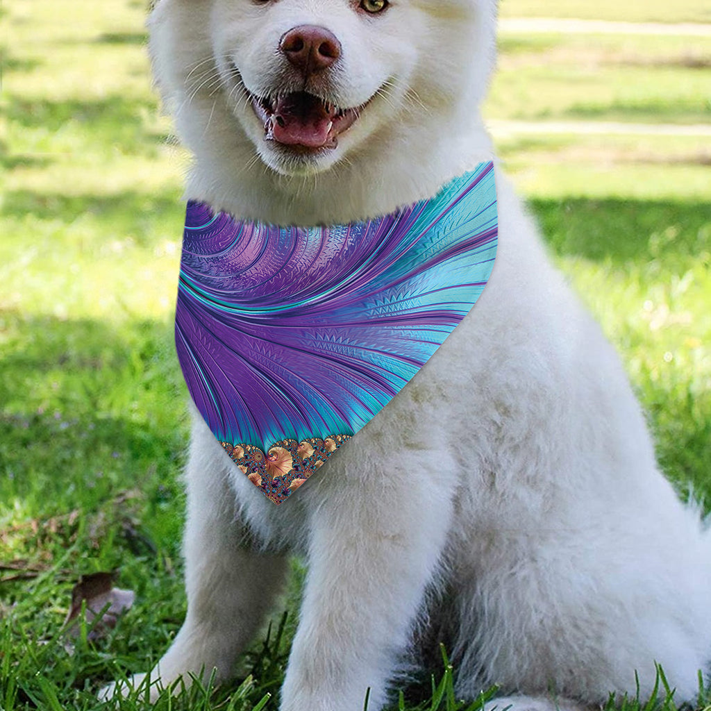Abstract Fractal Print Over The Collar Dog Bandana