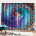 Abstract Fractal Print Pencil Pleat Curtains