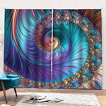 Abstract Fractal Print Pencil Pleat Curtains