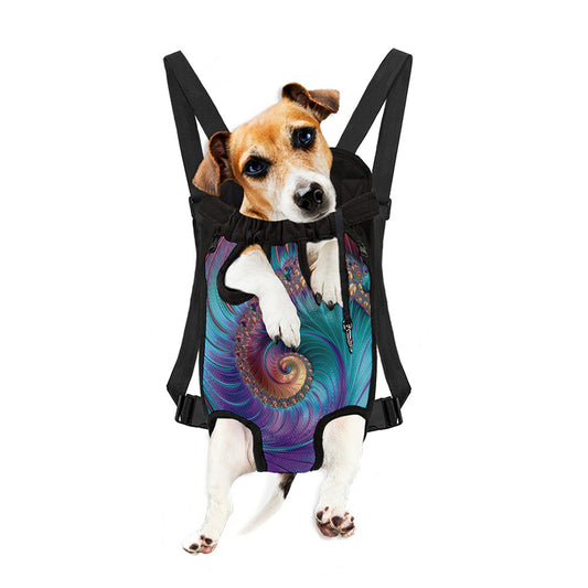 Abstract Fractal Print Pet Carrier Backpack