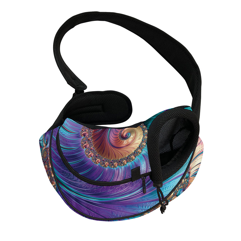 Abstract Fractal Print Pet Sling Carrier