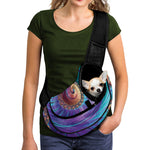 Abstract Fractal Print Pet Sling Carrier