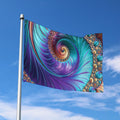 Abstract Fractal Print Polyester Flag