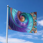 Abstract Fractal Print Polyester Flag