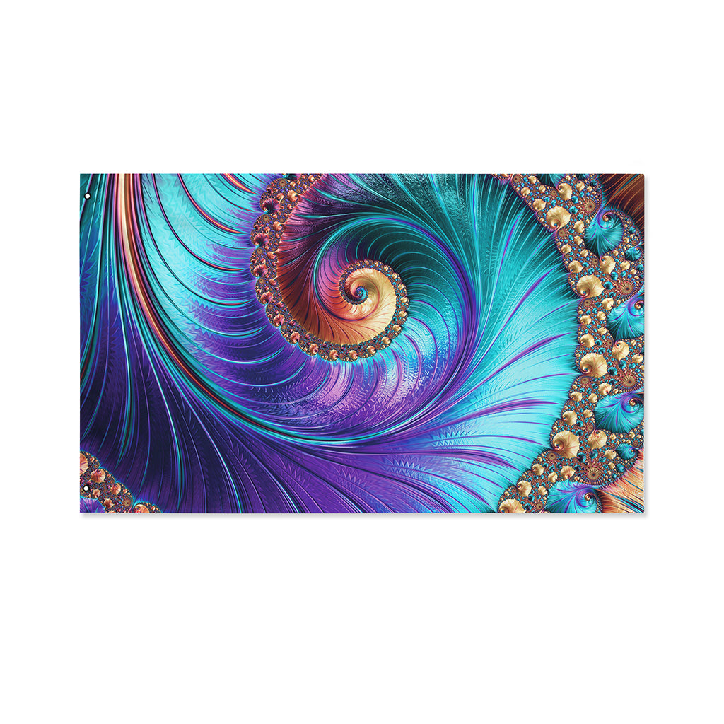 Abstract Fractal Print Polyester Flag