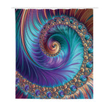 Abstract Fractal Print Polyester Shower Curtain