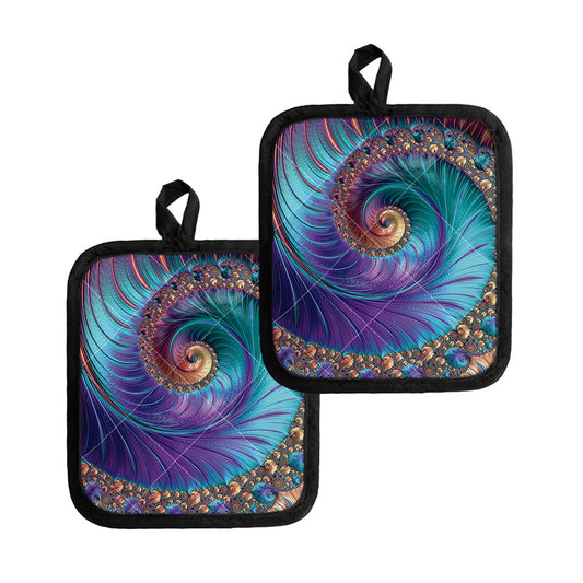 Abstract Fractal Print Pot Holders