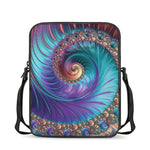 Abstract Fractal Print Rectangular Crossbody Bag