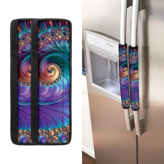 Abstract Fractal Print Refrigerator Handle Covers