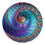 Abstract Fractal Print Round Blanket